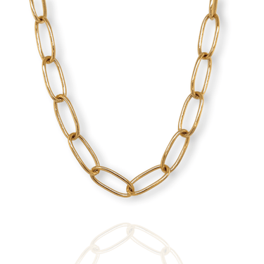 Gold Round Paper Clip Necklace